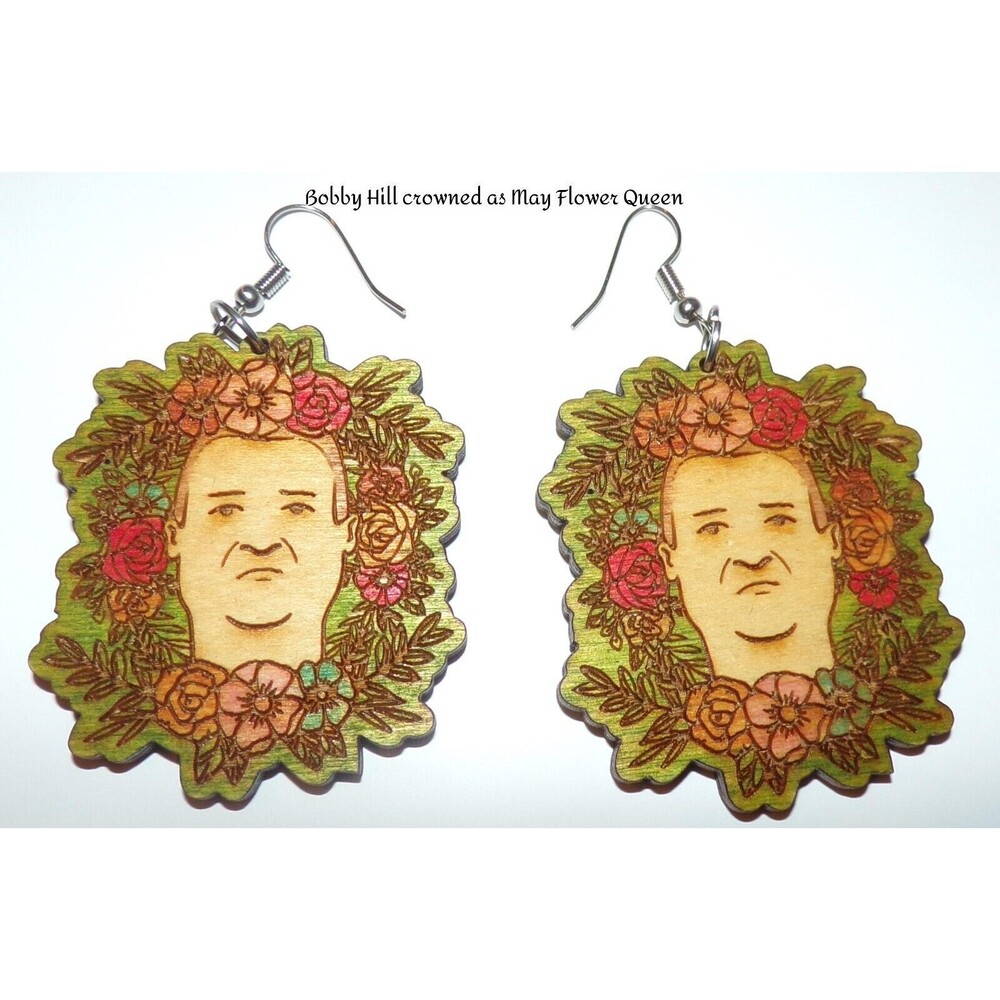 Handmade Bobby Hill as May Flower Queen Earrings(King of the Hill and Midsommar)